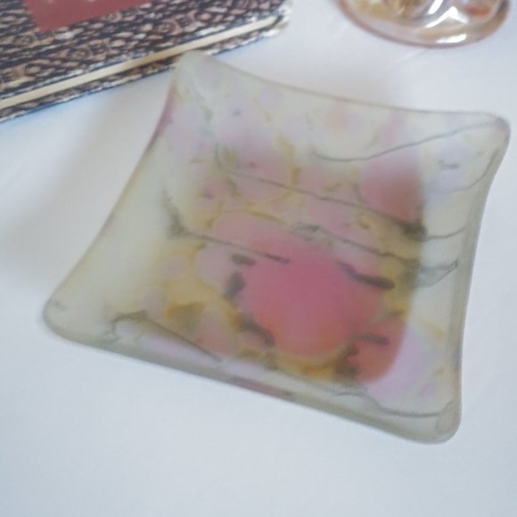 Rueven Art Glass Square Trinket Dish - Picture 2 of 9